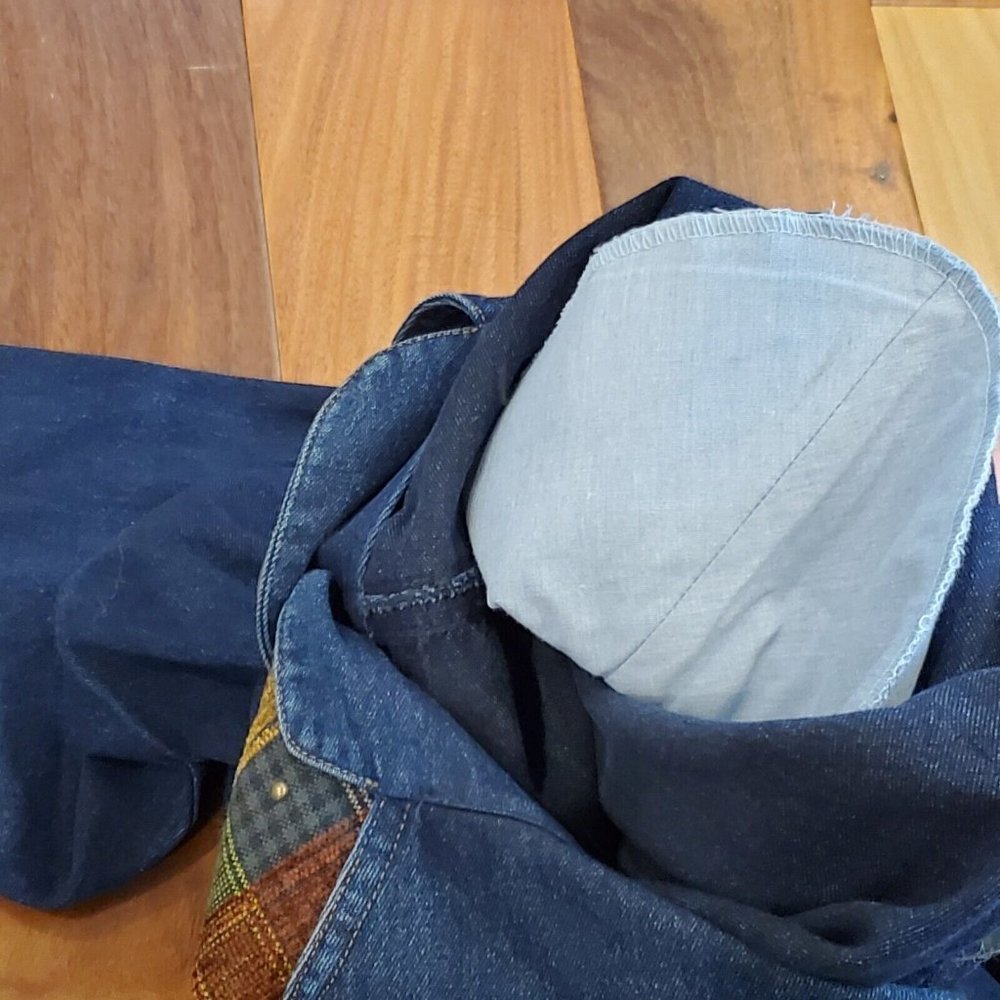 Vintage 90s Denim Jean Shirt Jacket Shaket Thin Sz Large - Picture 10 of 12